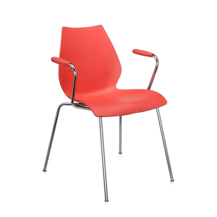 Kartell Maui stoel-Met armleuning-Rood Snelle Levering