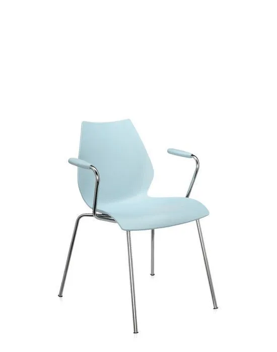 Kartell Maui stoel-Met armleuning-Licht blauw Bestel Nu