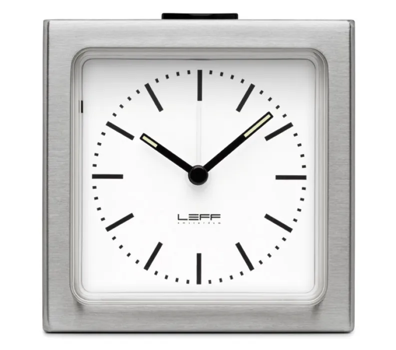 Hoge Kwaliteit LEFF Amsterdam Block alarmklok-Zilver-wit