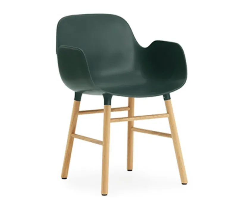 Normann Copenhagen stoel Form armchair eiken-Groen Bestseller