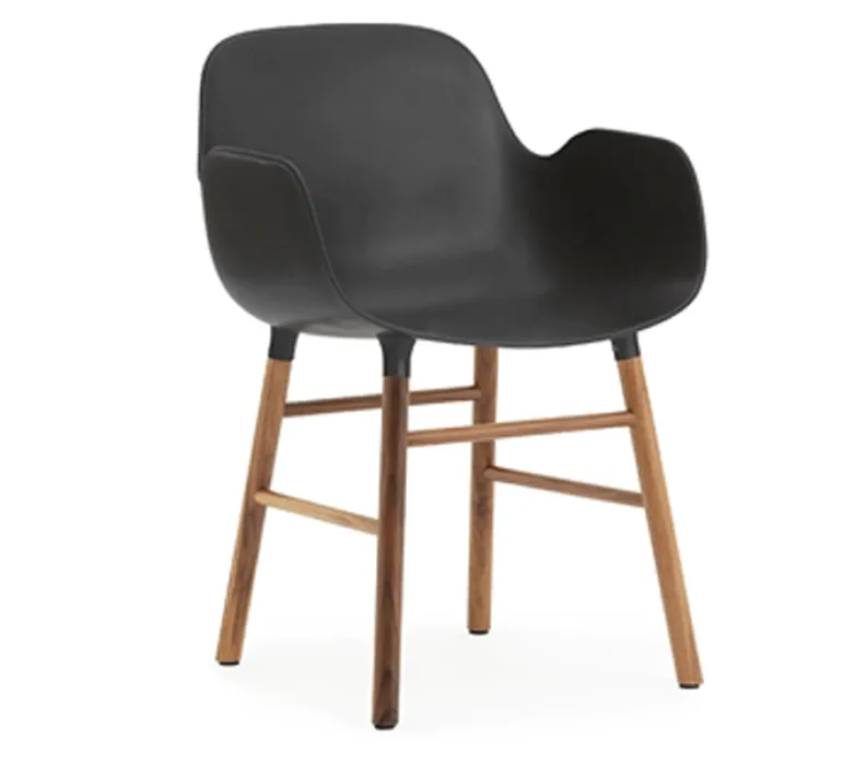 Normann Copenhagen stoel Form armchair noten-Zwart Gratis Retour