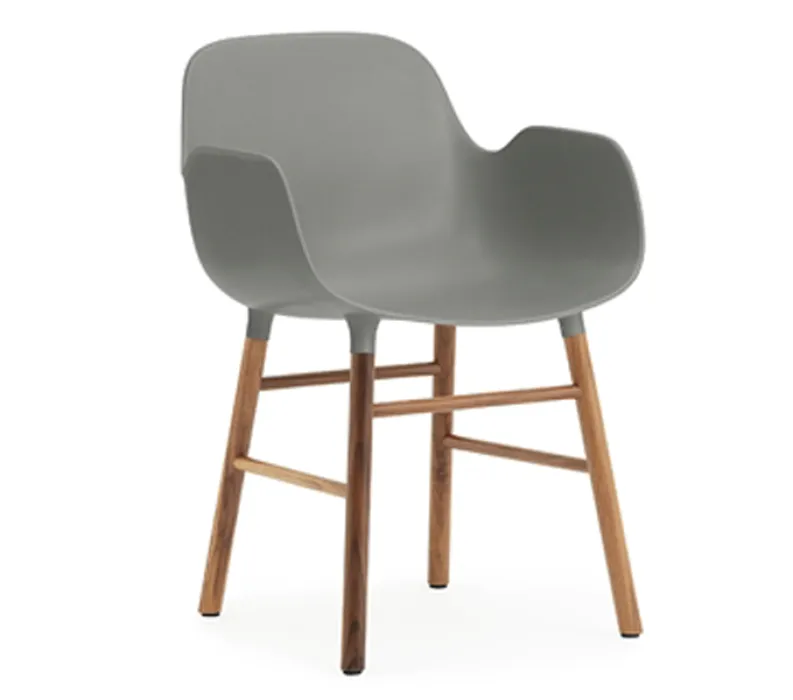 Normann Copenhagen stoel Form armchair noten-Grijs Laatste Versie