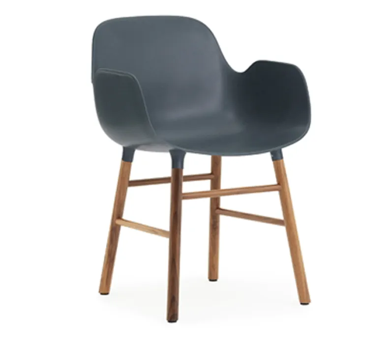 Veilige Betaling Normann Copenhagen stoel Form armchair noten-Blauw