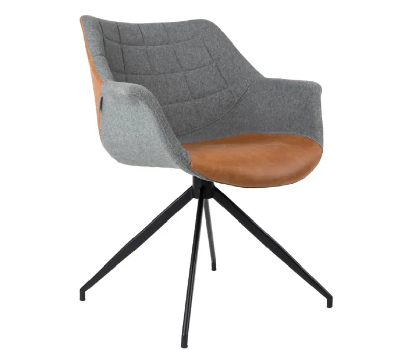 Zuiver Doulton stoel-Grijs-cognac Gratis Retour