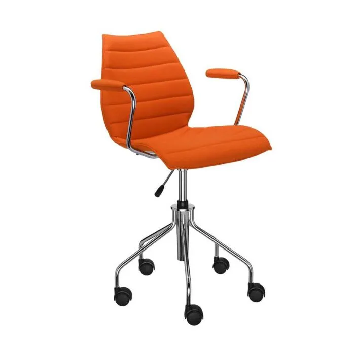 Koop Online Kartell Maui Soft bureaustoel -Trevira oranje-Met armleuning