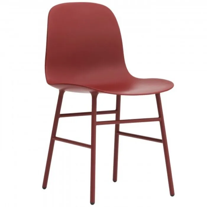 Normann Copenhagen Form stoel met stalen onderstel-Rood Gecertificeerd