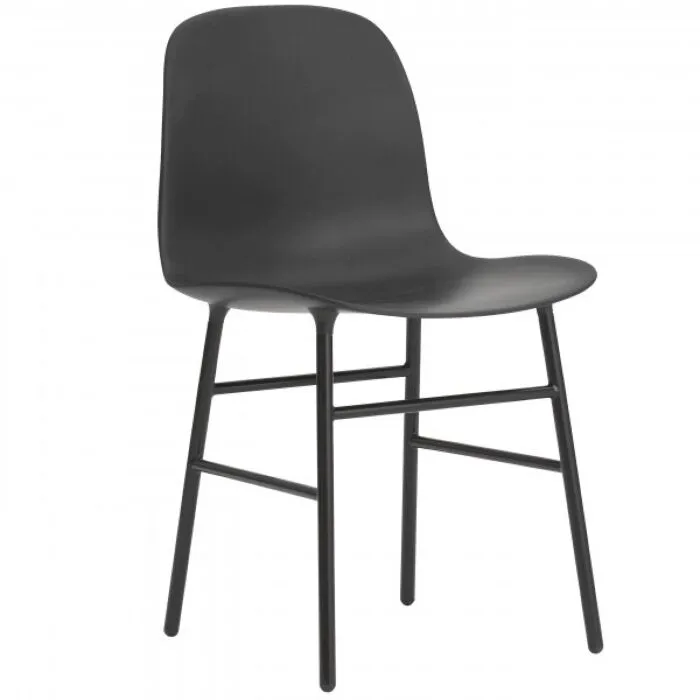Normann Copenhagen Form stoel met stalen onderstel-Zwart Laatste Versie