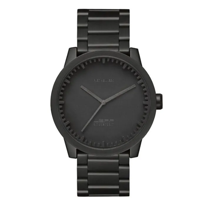 Actieprijs LEFF amsterdam Tube horloge band staal-Zwart