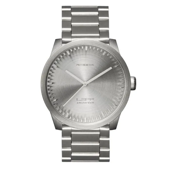 LEFF amsterdam Tube horloge band staal-Zilver Goedkoop