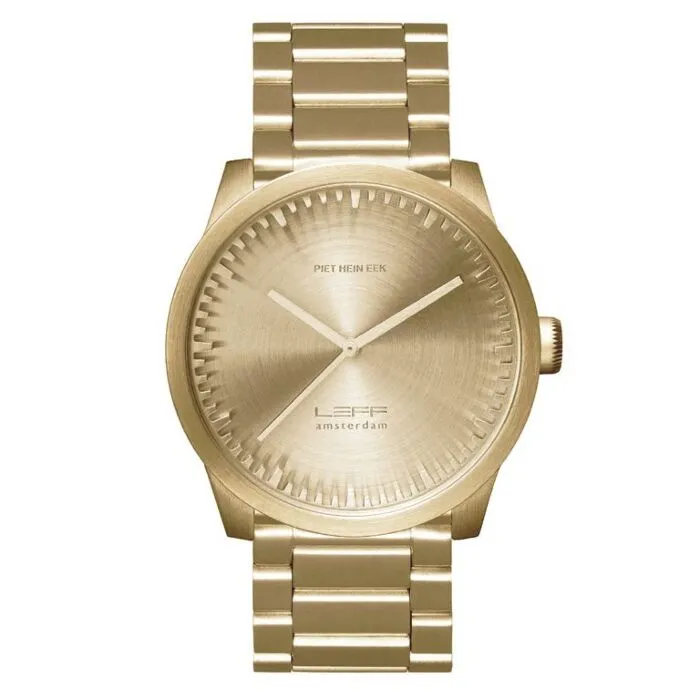 LEFF amsterdam Tube horloge band staal-Messing Hoge Kwaliteit