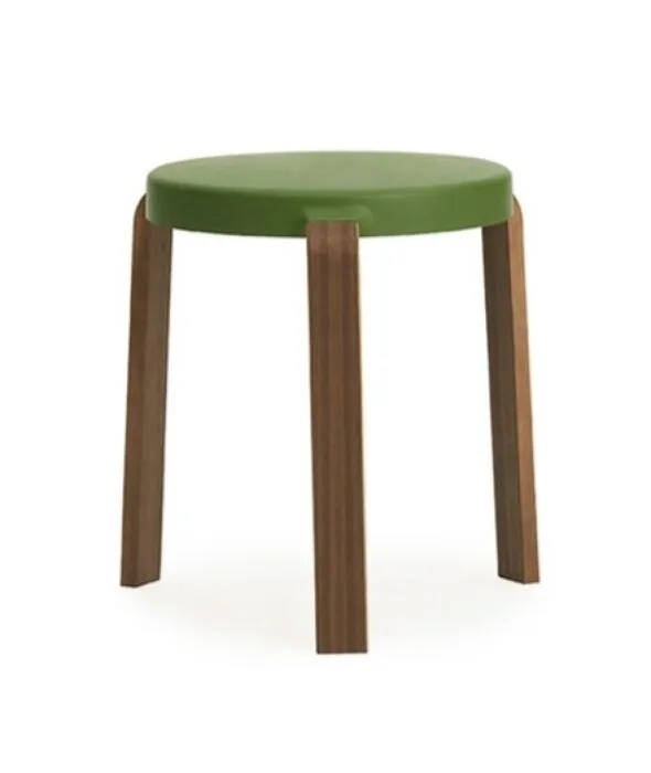 Normann Copenhagen Tap Stool - stoel-Olijf groen-Noten Shop Nu
