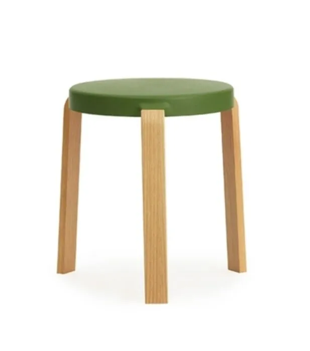 Korting Normann Copenhagen Tap Stool - stoel-Olijf groen-Eiken
