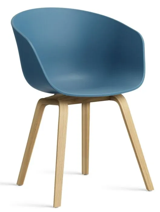 Bestel Nu HAY About a Chair AAC22 stoel mat gelakt onderstel- Azure Blue