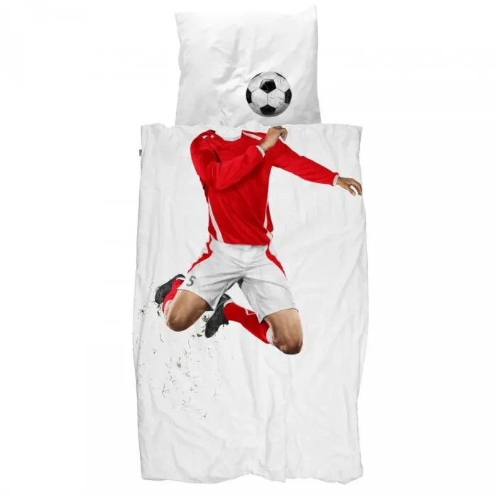 Snurk Soccer Champ rood dekbedovertrek-140x200/220 cm Uitverkoop