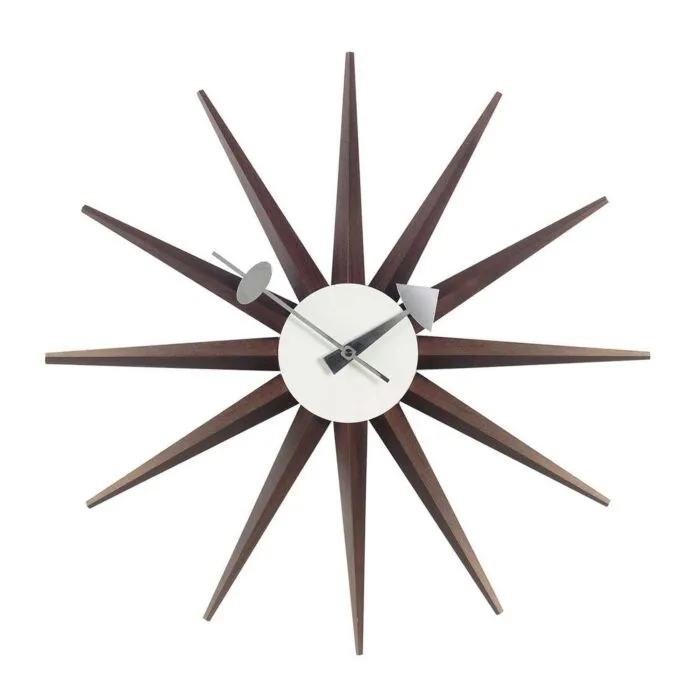 Speciale Aanbieding Vitra Sunburst klok-Walnoot