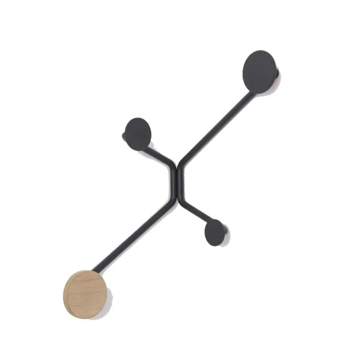 Gazzda Hook inside Wall Coat Rack kapstok-Mat zwart Finale Uitverkoop