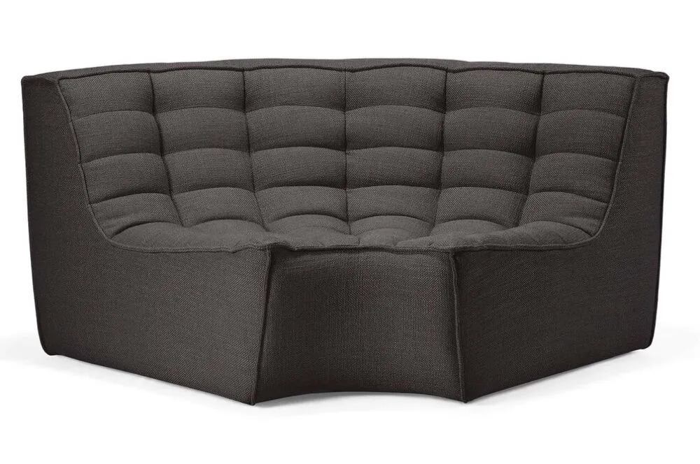 Finale Uitverkoop Ethnicraft N701 Sofa round corner hoekdeel-Donker grijs