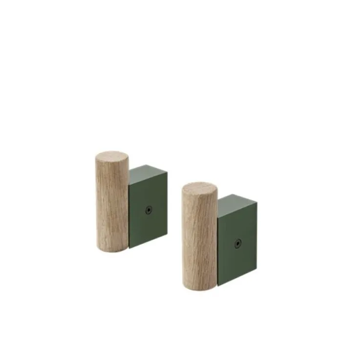 Express Levering muuto Attach wandhaak-Oak/Dark green