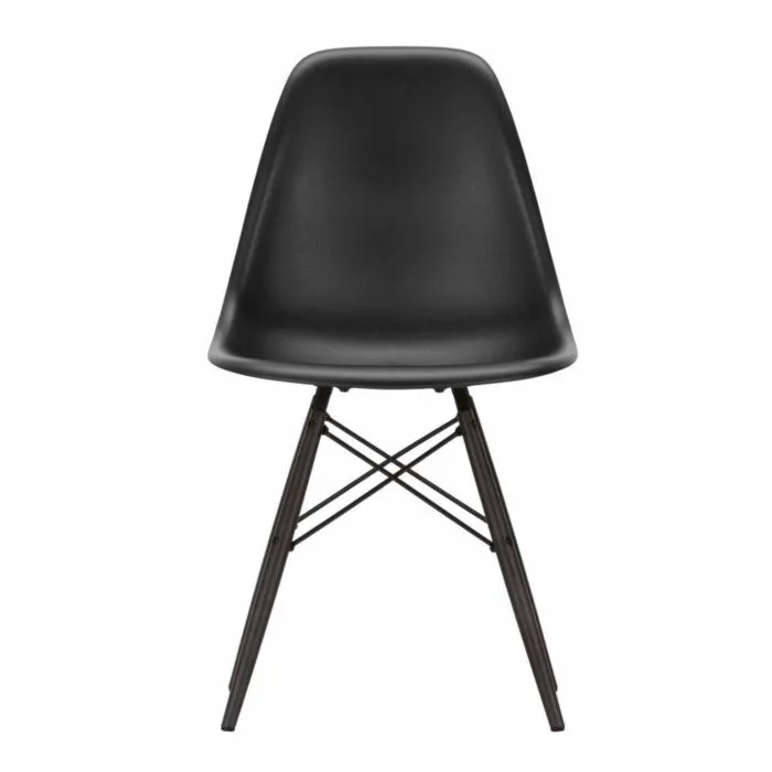 Vitra Eames DSW stoel met zwart esdoorn onderstel-Zwart Direct Verzonden