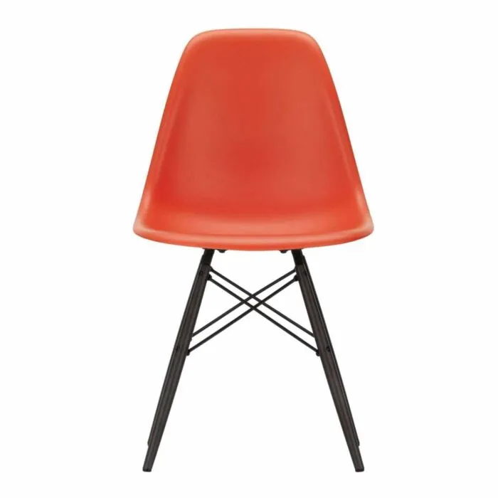 Vitra Eames DSW stoel met zwart esdoorn onderstel-Poppy red Seizoensaanbieding