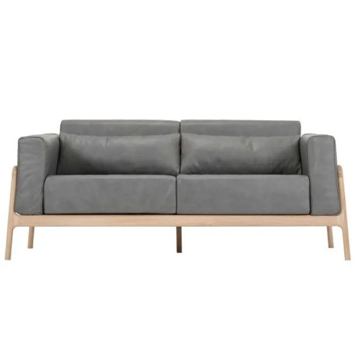 Meest Verkocht Gazzda Fawn Dakar Leather Sofa 2 seater bank-Grey 1258