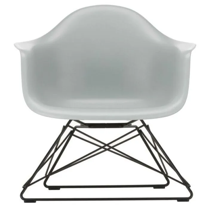 Fabrieksprijs Vitra Eames LAR loungestoel met zwart onderstel-Light Grey