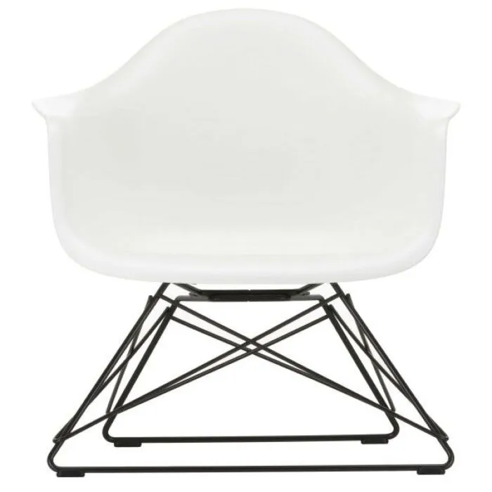 Beste Prijs Vitra Eames LAR loungestoel met zwart onderstel-Wit