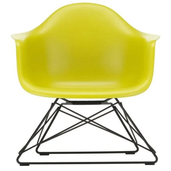 Rechtstreeks Van De Fabrikant Vitra Eames LAR loungestoel met zwart onderstel-Mosterd geel