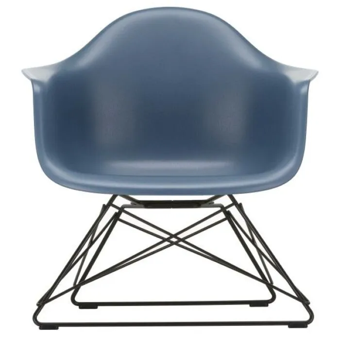 Betrouwbaar Vitra Eames LAR loungestoel met zwart onderstel-Zee blauw