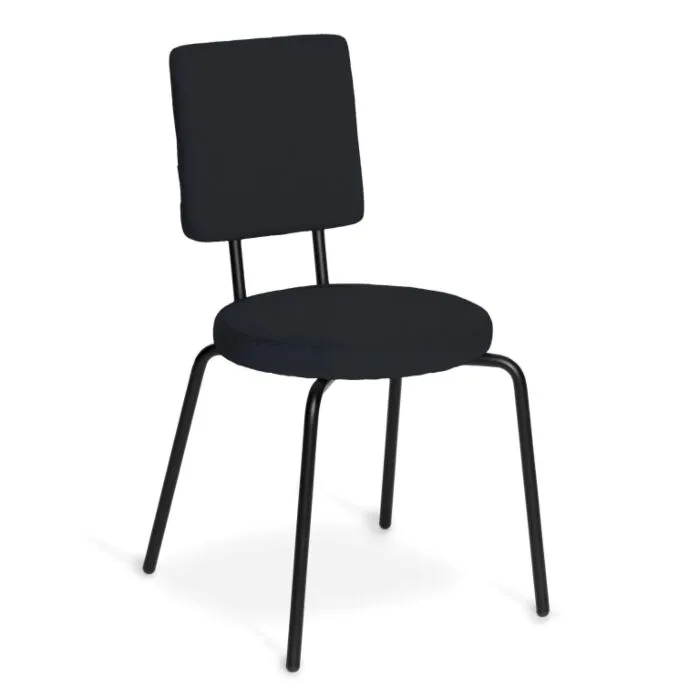 Populair Puik Option Chair stoel-Zwart-Ronde zit, vierkante rug