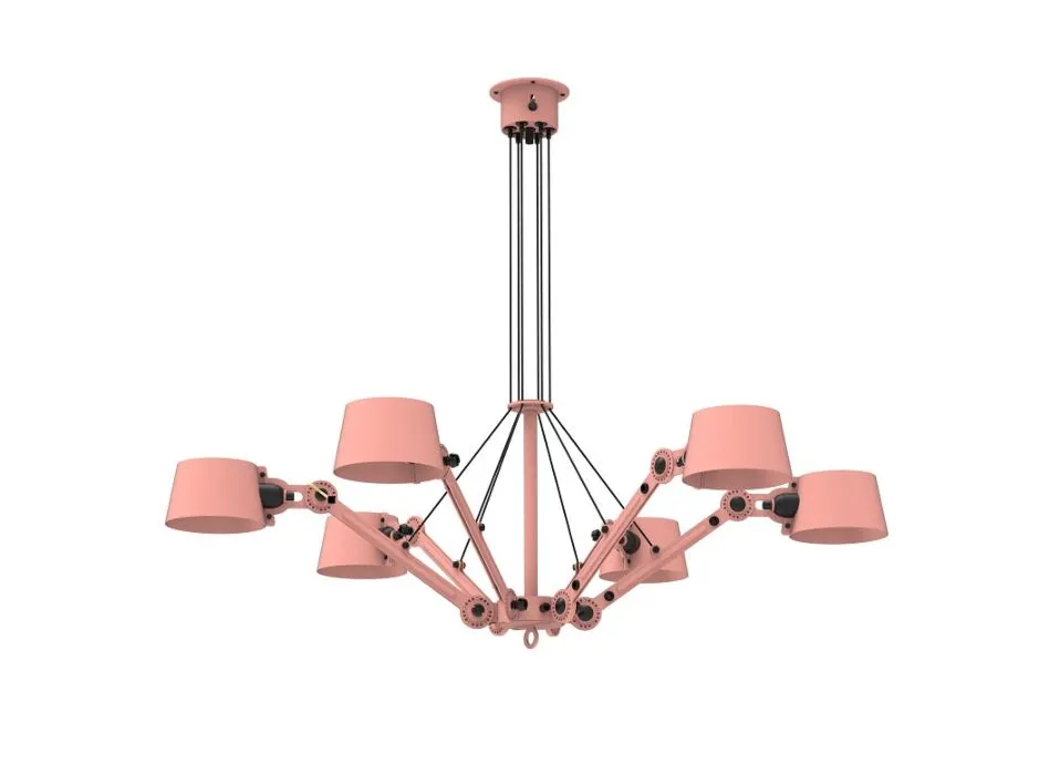 Tonone Bolt 6 Arm Chandelier hanglamp-Daybreak rose Op = Op