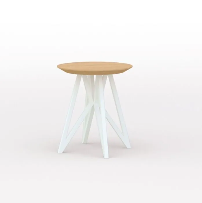 Studio HENK Butterfly Quadpod bijzettafel wit frame-Hardwax oil natural Korting