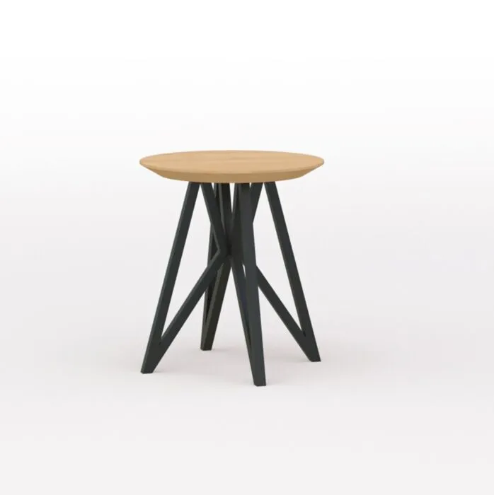 Lage Prijs Studio HENK Butterfly Quadpod bijzettafel zwart frame-Hardwax oil natural