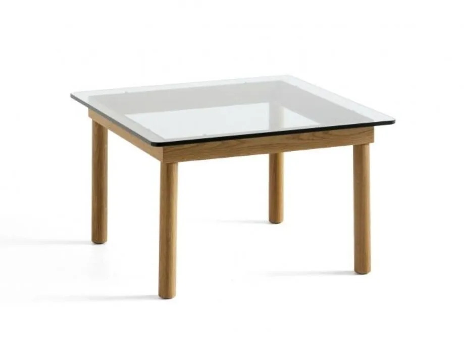 HAY Kofi salontafel 60x60 cm-Clear Glass-Water-based gelakt eikenhout Nieuw