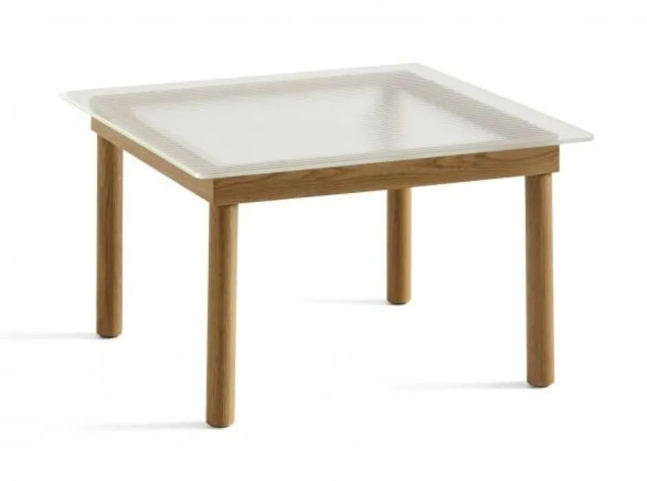 Favoriet HAY Kofi salontafel 60x60 cm-Clear Reeded Glass-Water-based gelakt eikenhout