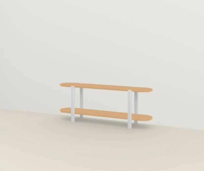 Must-Have Studio HENK Oblique Cabinet OB-2L wit frame-155 cm (2 frames)-Hardwax oil natural
