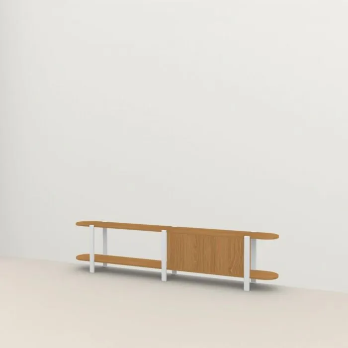Hete Deal Studio HENK Oblique Cabinet OB-2L wit frame-250 cm (3 frames)-Hardwax oil natural