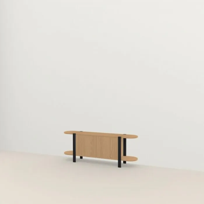 Studio HENK Oblique Cabinet OB-2L zwart frame-155 cm (2 frames)-Hardwax oil light Shop Nu