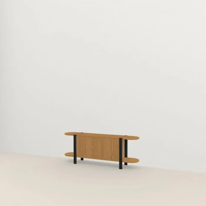 Studio HENK Oblique Cabinet OB-2L zwart frame-155 cm (2 frames)-Hardwax oil natural Uitverkoop