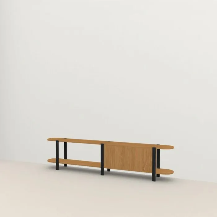 Studio HENK Oblique Cabinet OB-2L zwart frame-250 cm (3 frames)-Hardwax oil natural Betrouwbaar