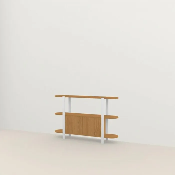 Snelle Levering Studio HENK Oblique Cabinet OB-3L wit frame-155 cm (2 frames)-Hardwax oil natural