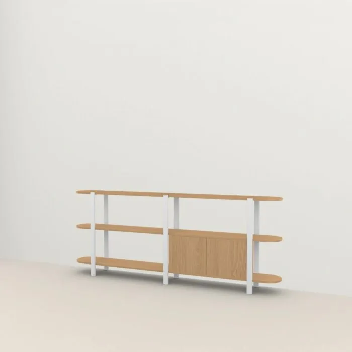 Studio HENK Oblique Cabinet OB-3L wit frame-250 cm (3 frames)-Hardwax oil light Lage Kosten