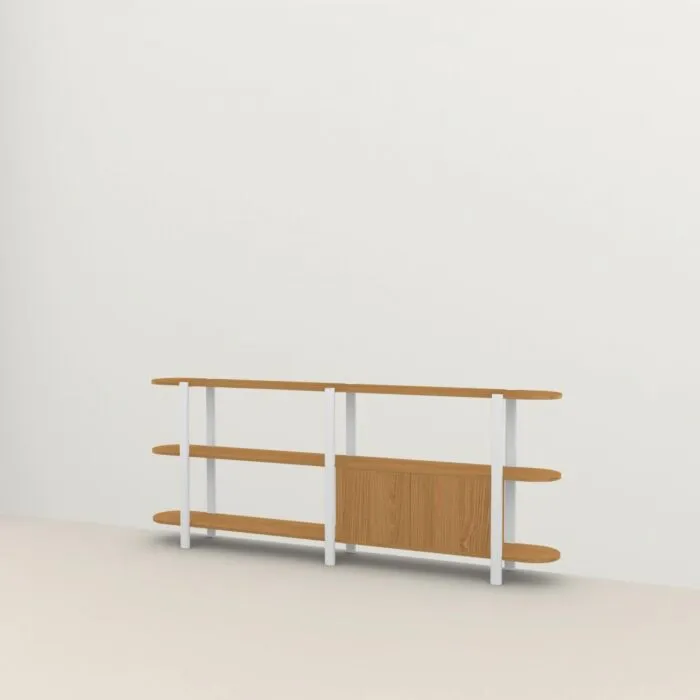 Bestel Nu Studio HENK Oblique Cabinet OB-3L wit frame-250 cm (3 frames)-Hardwax oil natural