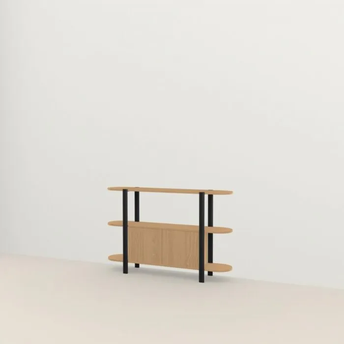Studio HENK Oblique Cabinet OB-3L zwart frame-155 cm (2 frames)-Hardwax oil light Favoriet