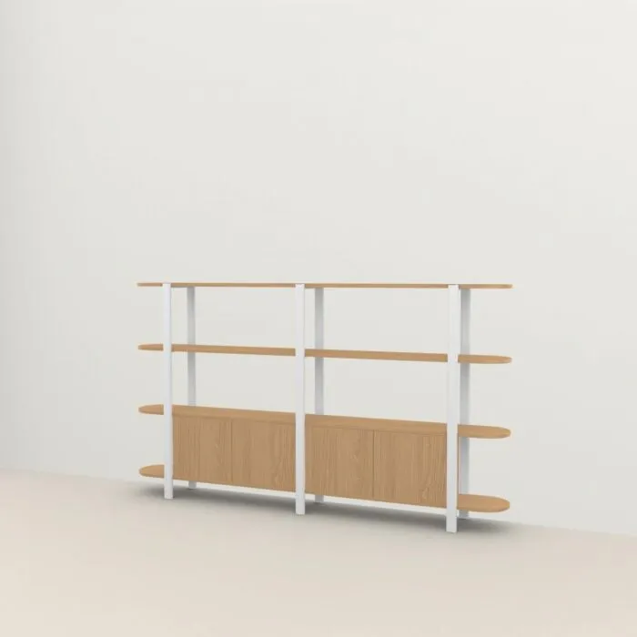 Studio HENK Oblique Cabinet OB-4L wit frame-250 cm (3 frames)-Hardwax oil light Betrouwbaar