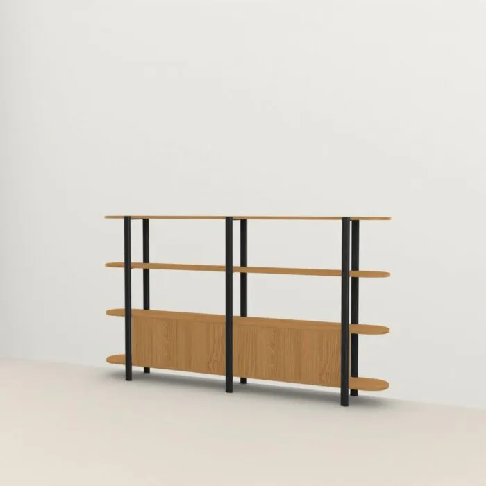 Studio HENK Oblique Cabinet OB-4L zwart frame-250 cm (3 frames)-Hardwax oil natural Koop Online