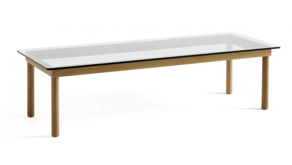 Beperkte Voorraad HAY Kofi salontafel 140x50 cm-Clear Glass-Water-based gelakt eikenhout