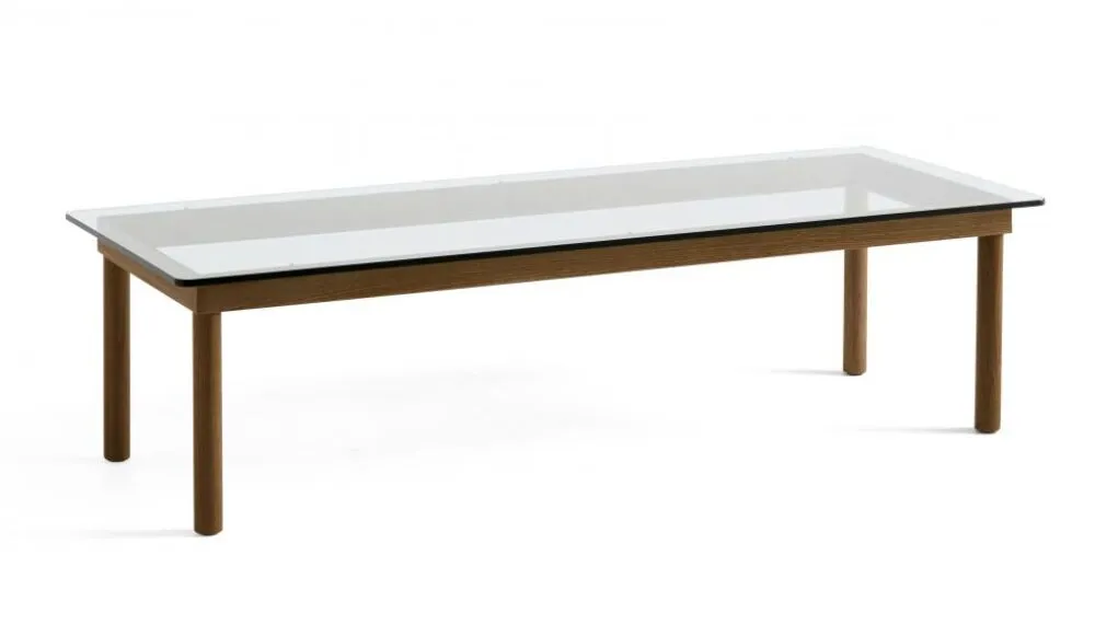 Snelle Levering HAY Kofi salontafel 140x50 cm-Clear Glass-Walnoot