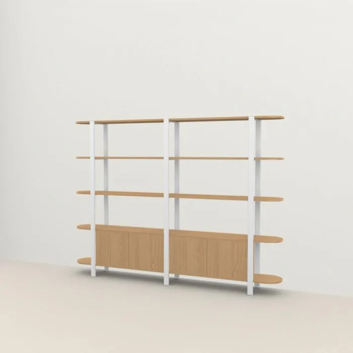 Studio HENK Oblique Cabinet OB-5L wit frame-250 cm (3 frames)-Hardwax oil light Koopje
