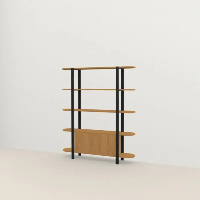Studio HENK Oblique Cabinet OB-5L zwart frame-155 cm (2 frames)-Hardwax oil natural Snelle Levering
